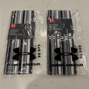Under Armour Striped Black and White Headbands. 6 Per Package. $10 for both.